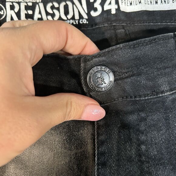 Reason Mens Jeans 34x28 Distressed Indie Hip Hop Streetwear Hand Crafted Denim - Picture 6 of 14